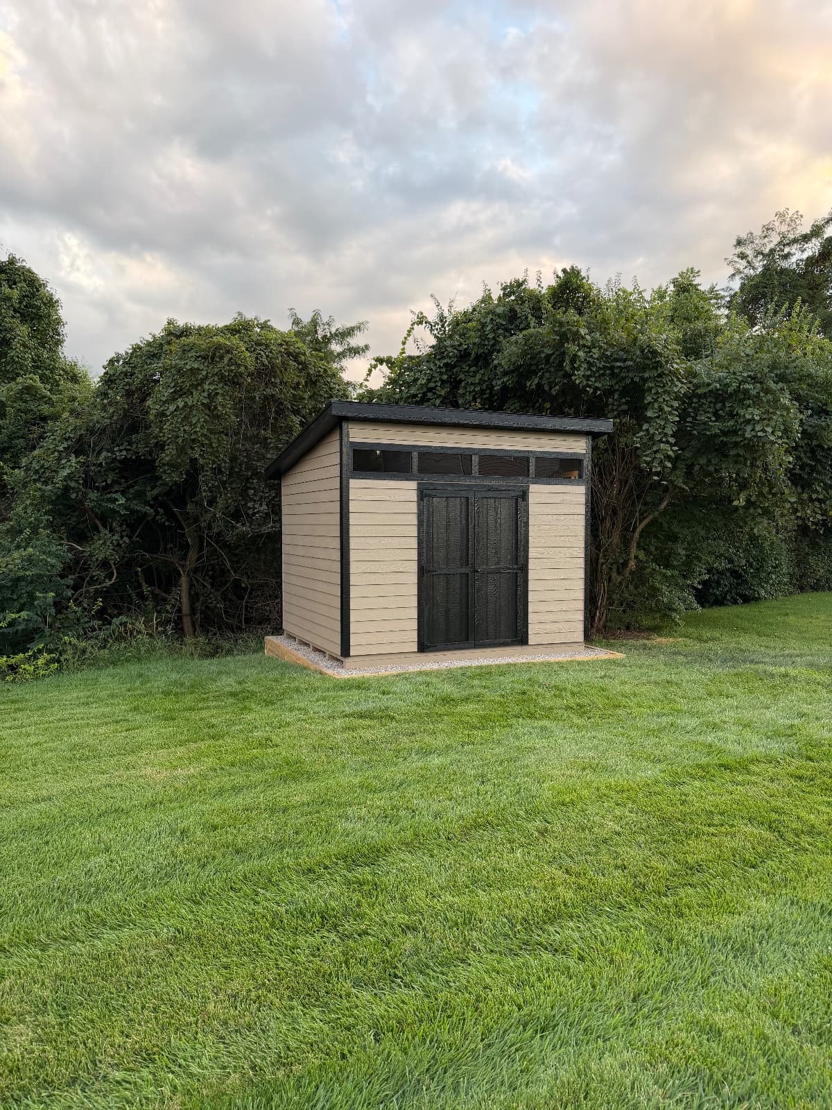 A shed Dennis built, photographed on site