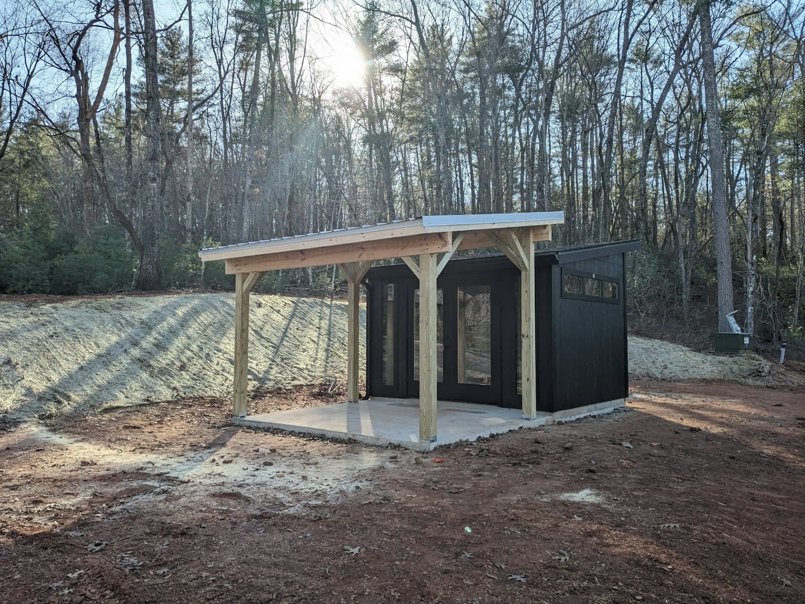 A shed Aaron built, photographed on site
