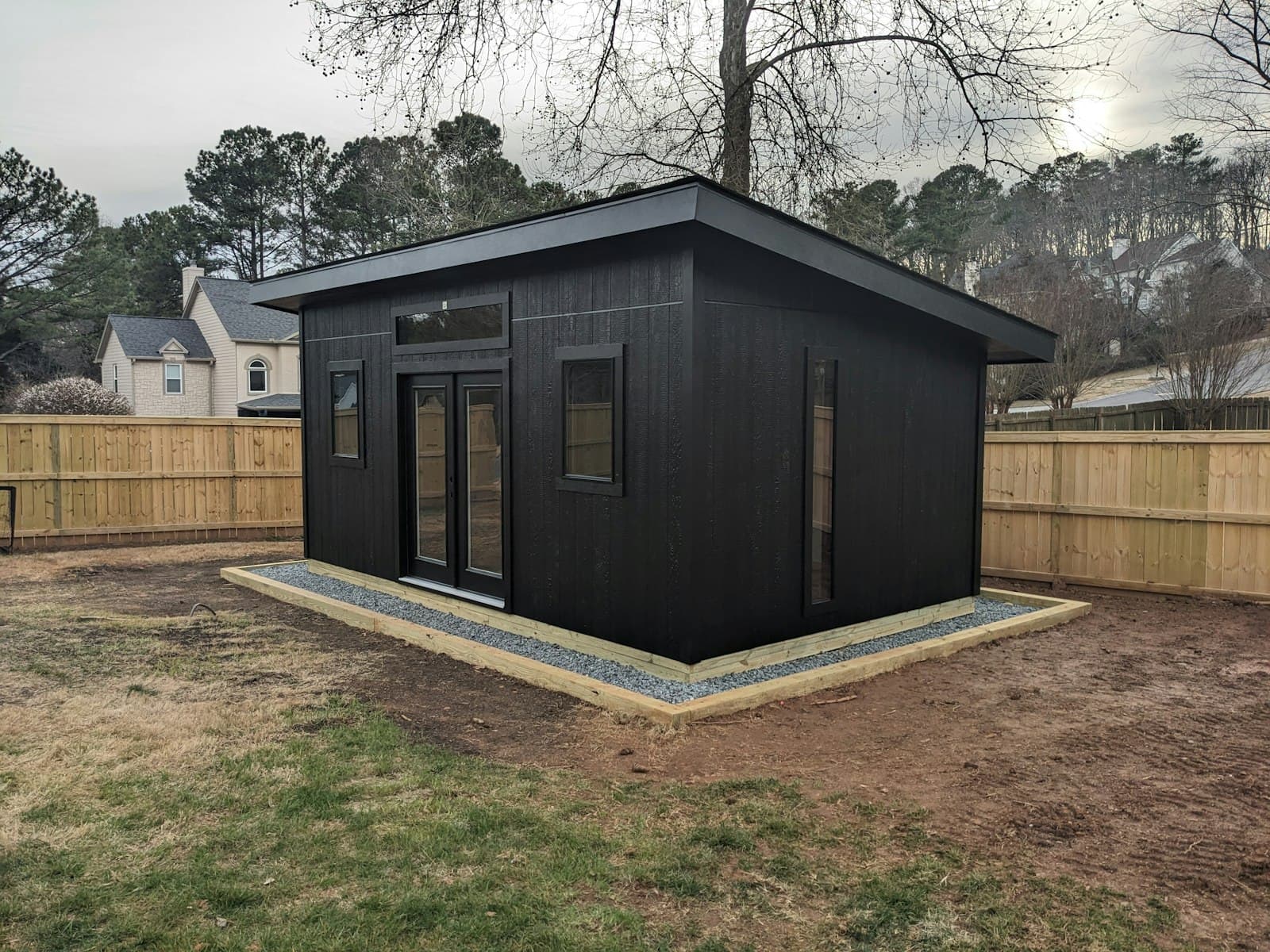 A shed Aaron built, photographed on site