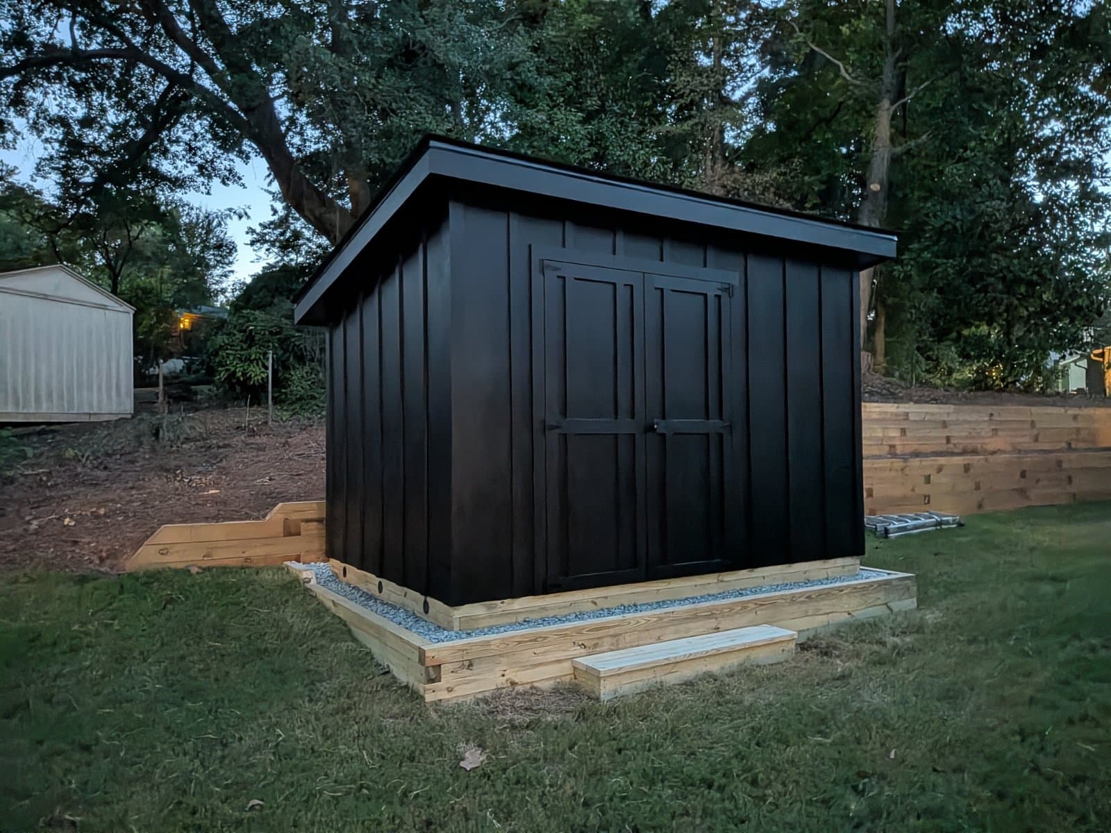A shed Aaron built, photographed on site