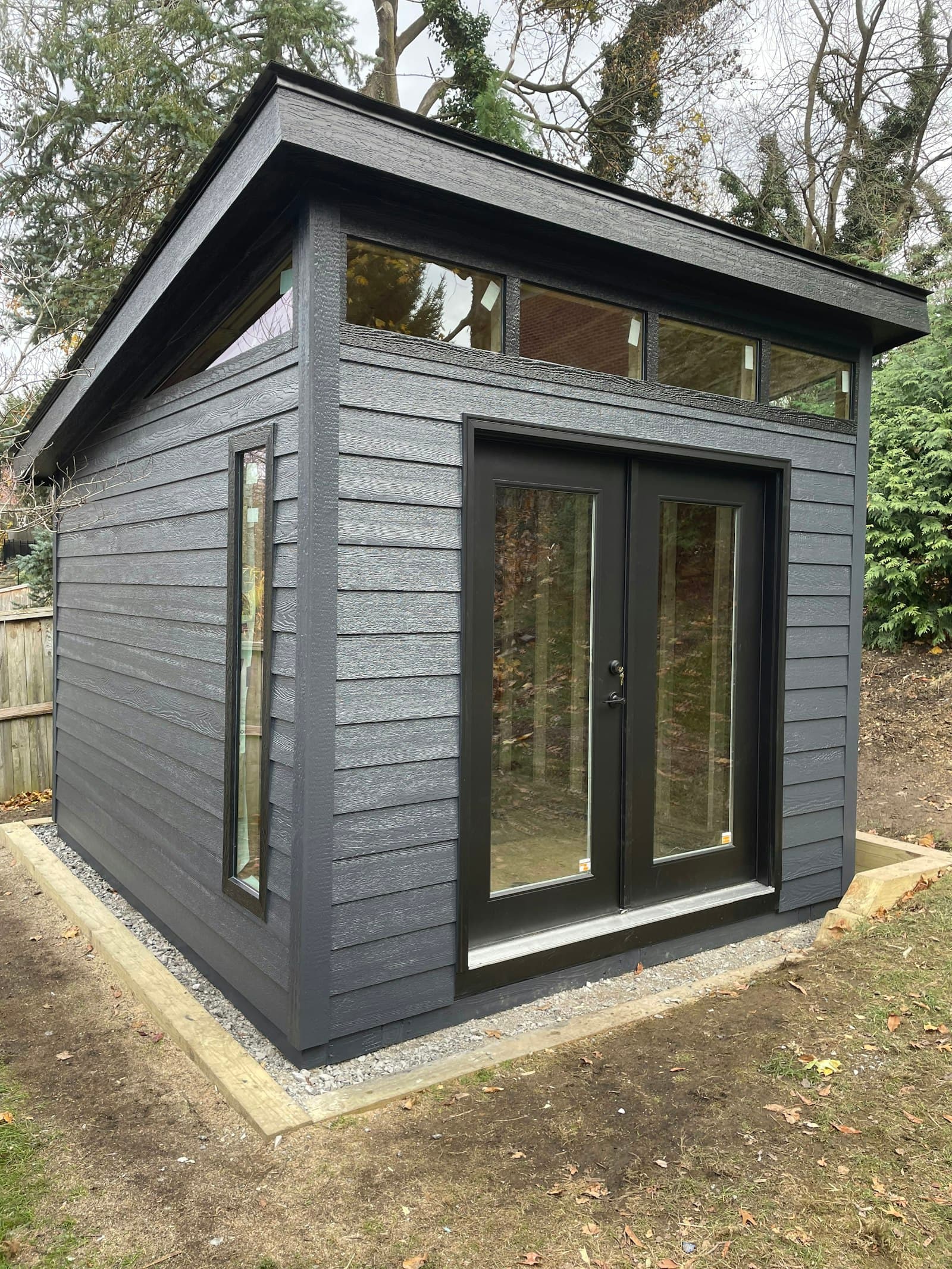 A shed Jordan built, photographed on site