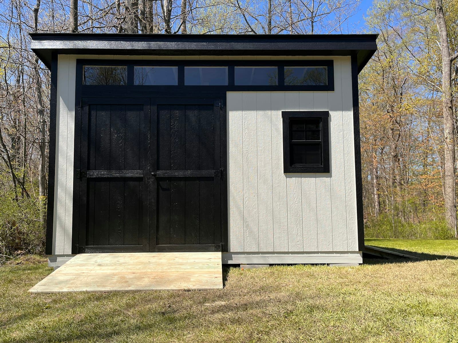 A shed Jordan built, photographed on site