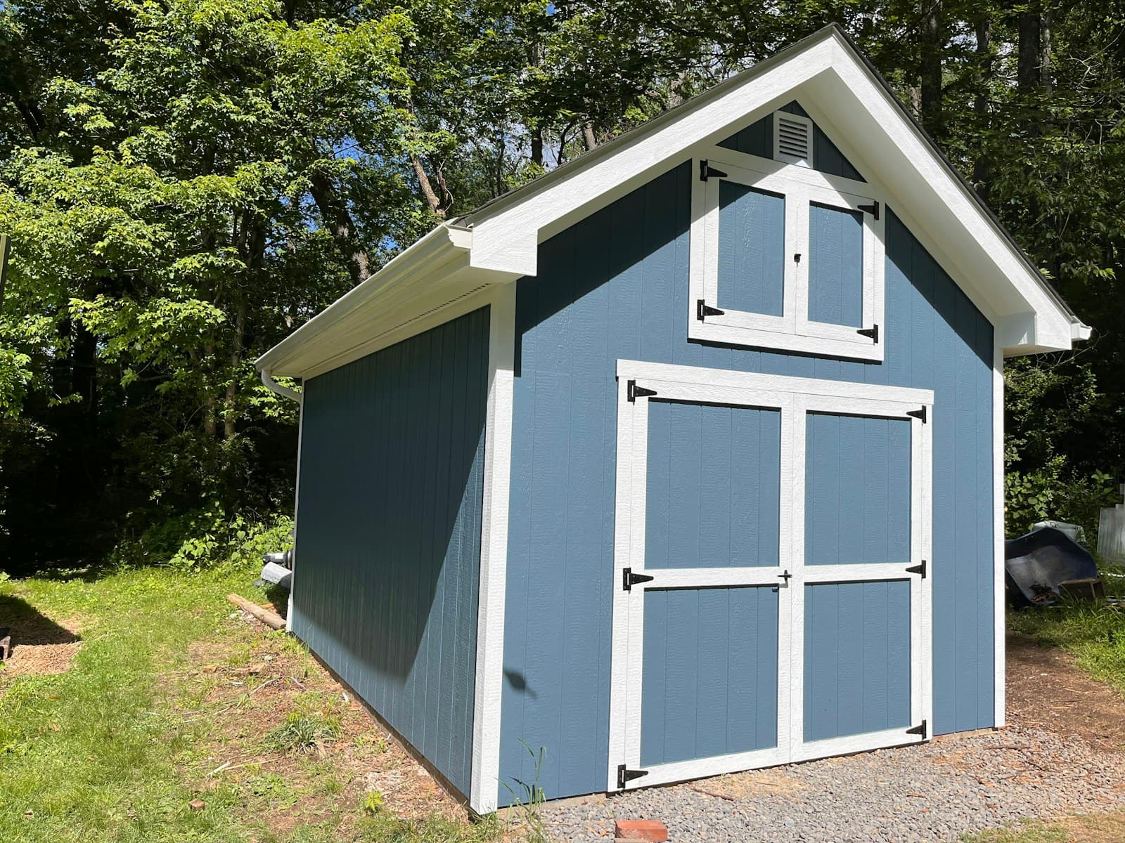 A shed Jordan built, photographed on site