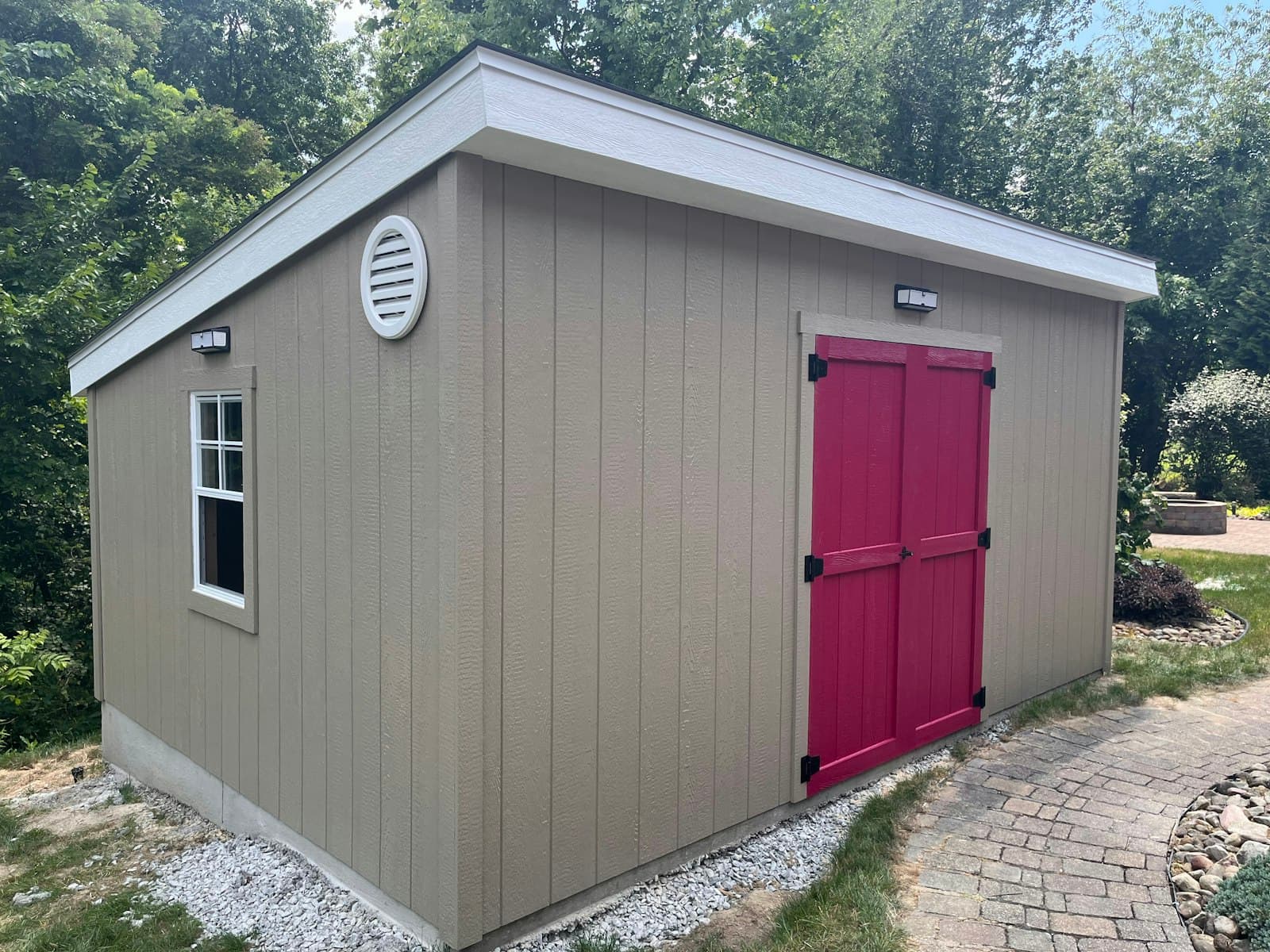 A shed Jordan built, photographed on site