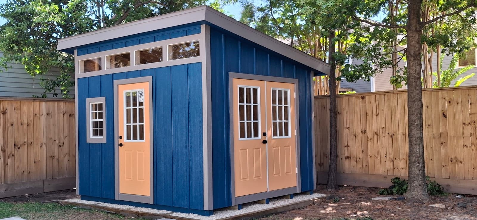 A shed Dave built, photographed on site