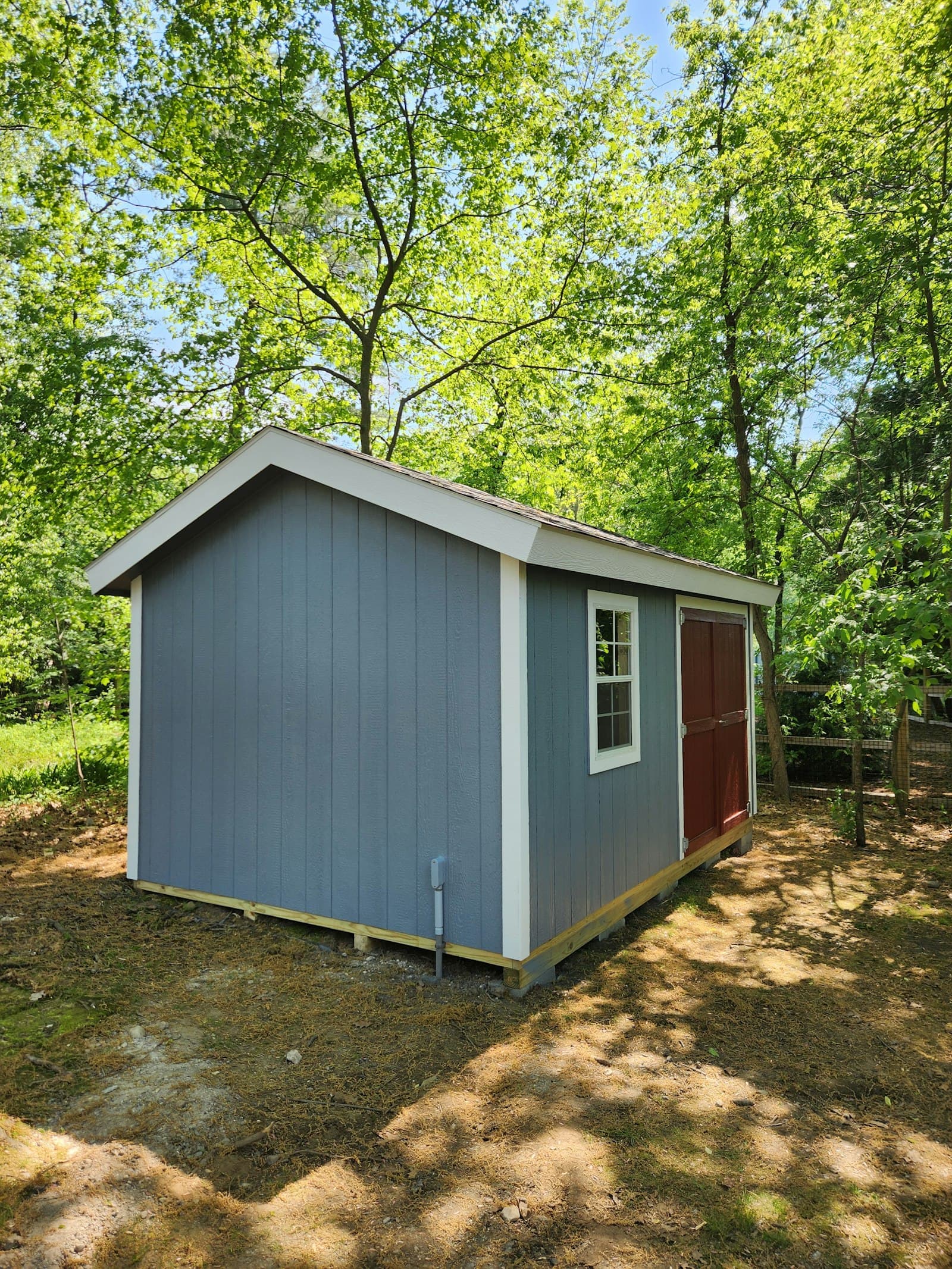 A shed Paul built, photographed on site