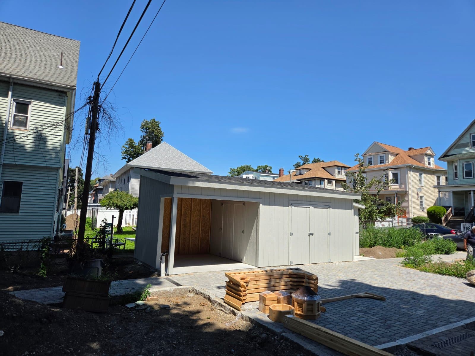 A shed Paul built, photographed on site