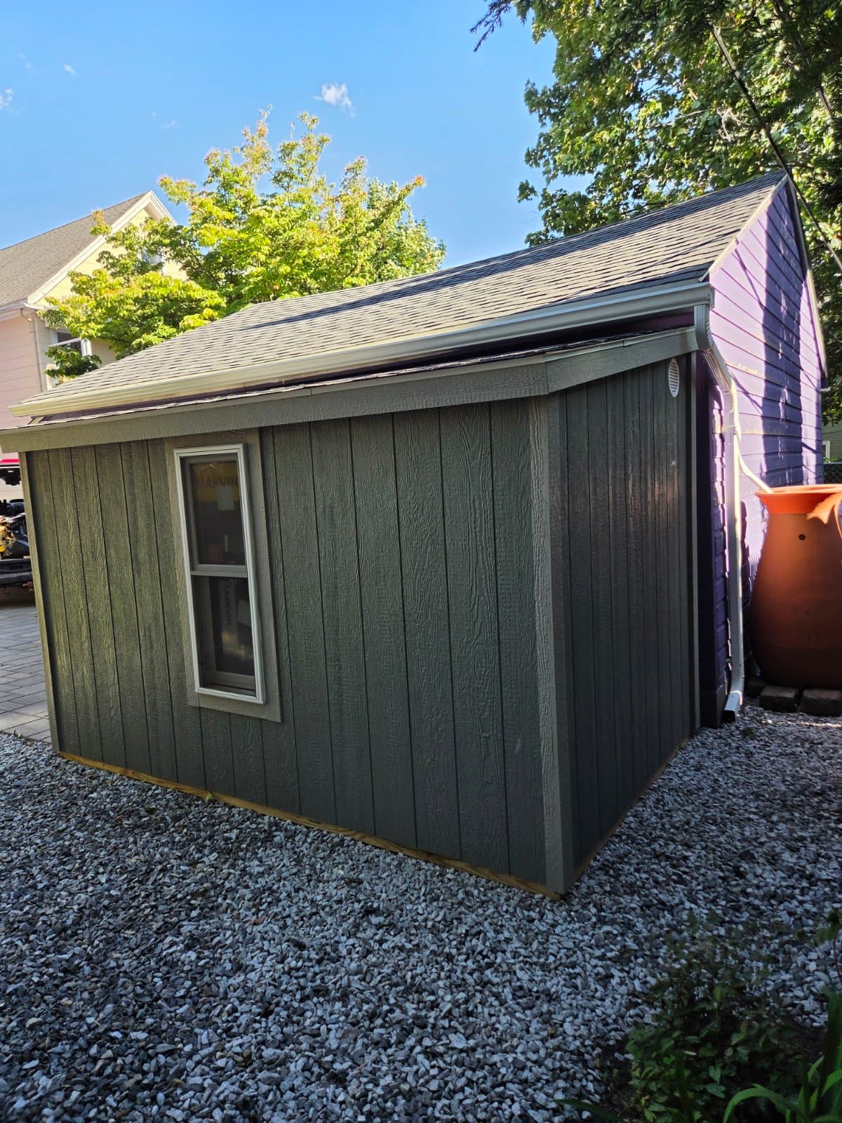 A shed Paul built, photographed on site